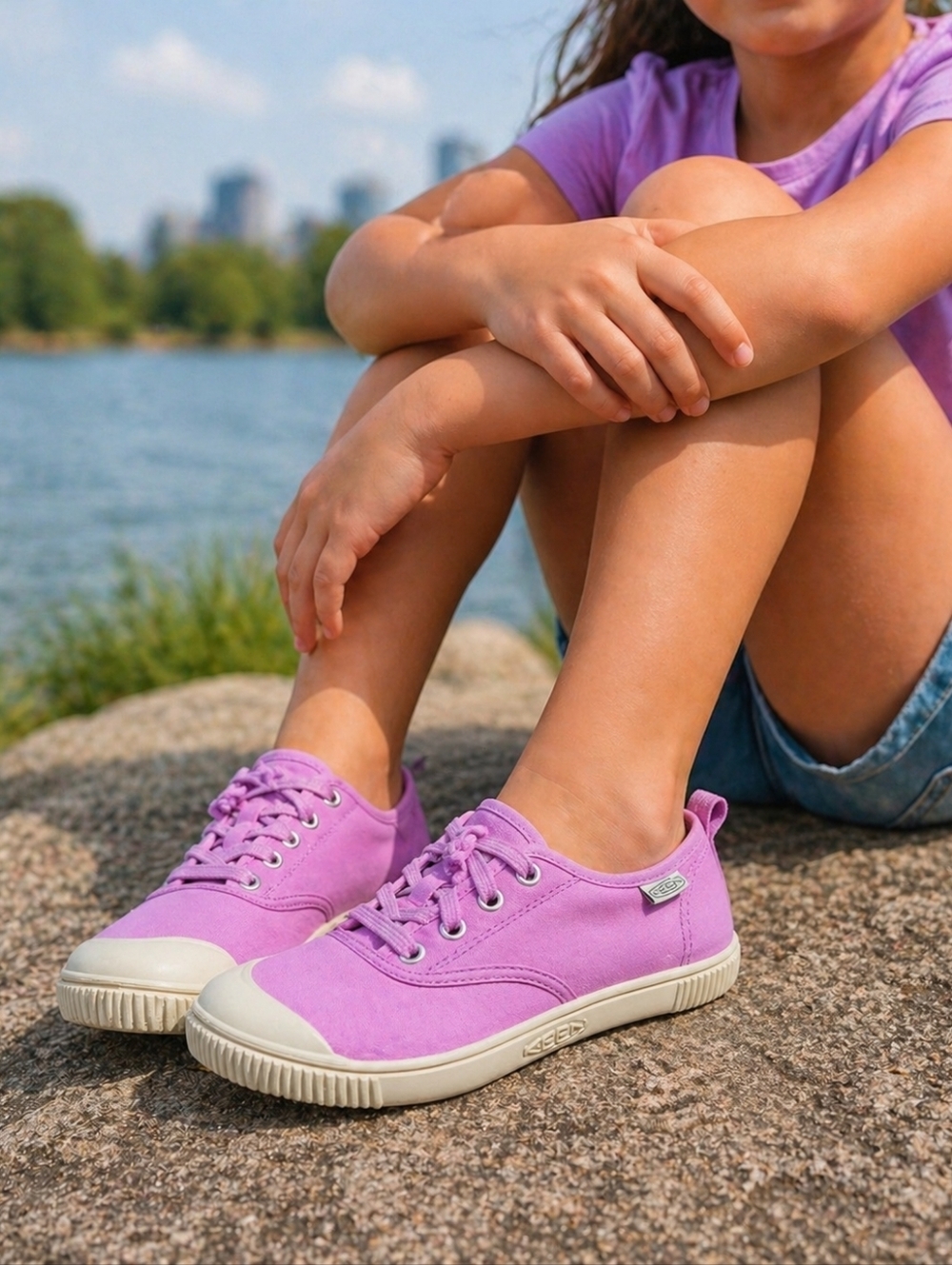 NEW! Keen Youth Maderas Oxford Canvas Shoes In Lilac Pink